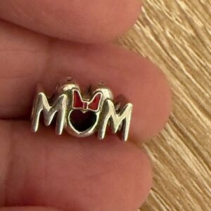 Pandora Silver MOM Charm with Red Bow